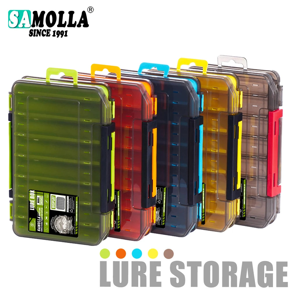 Caixa de equipamento compacta dupla face – Pesca simplificada com organizador durável e versátil para iscas — foto 1