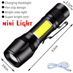 Mini lanterna LED e COB recarregável com 5 modos — foto 3