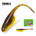 Tipo de peixe minnow shad iscas macias 5cm ajing worm isca de pesca salgueiro cauda tpr flutuante gota tiro — foto 1