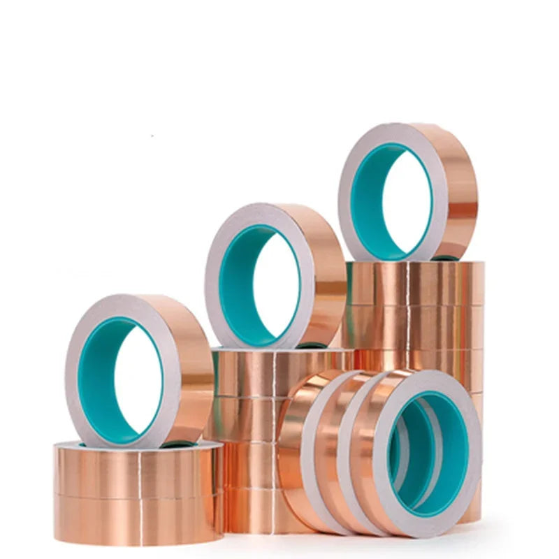 Double Side Conductive Copper Foil Tape, Faixa adesiva, Heat Shield - 1 unidade 20 milhões 0.05mm 10mm — foto 1