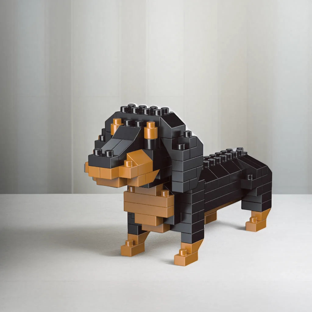 Mini brinquedo de blocos de construção de cachorro Dachshund para adultos e crianças: design detalhado — foto 2