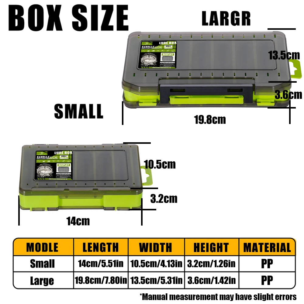 Caixa de equipamento compacta dupla face – Pesca simplificada com organizador durável - Verde pequeno — foto 4