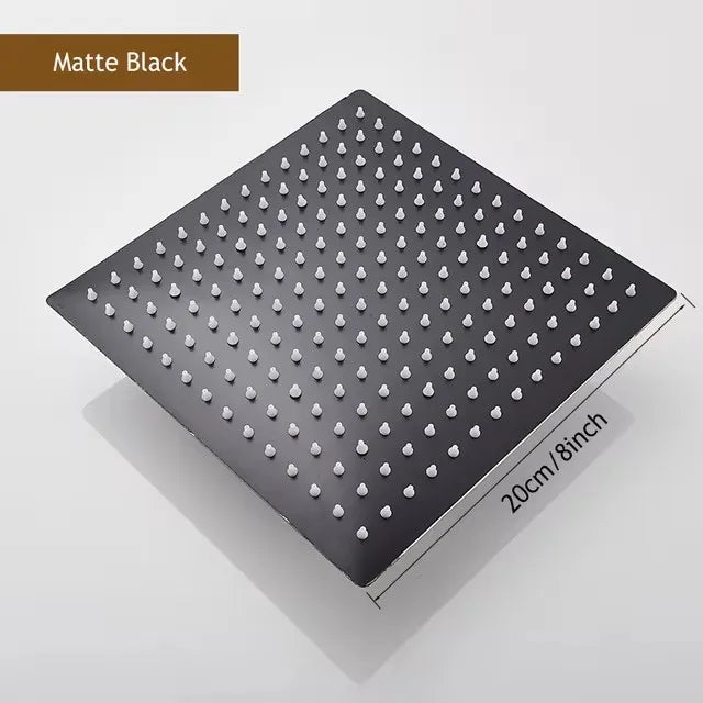 Cabeça de chuveiro de teto em aço inoxidável preto mate — foto 2