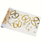 20th 30th 60th aniversário corredor de mesa decoração para 20 30 60 aniversário - 60th-28cmx275cm 1 unidade — foto 7