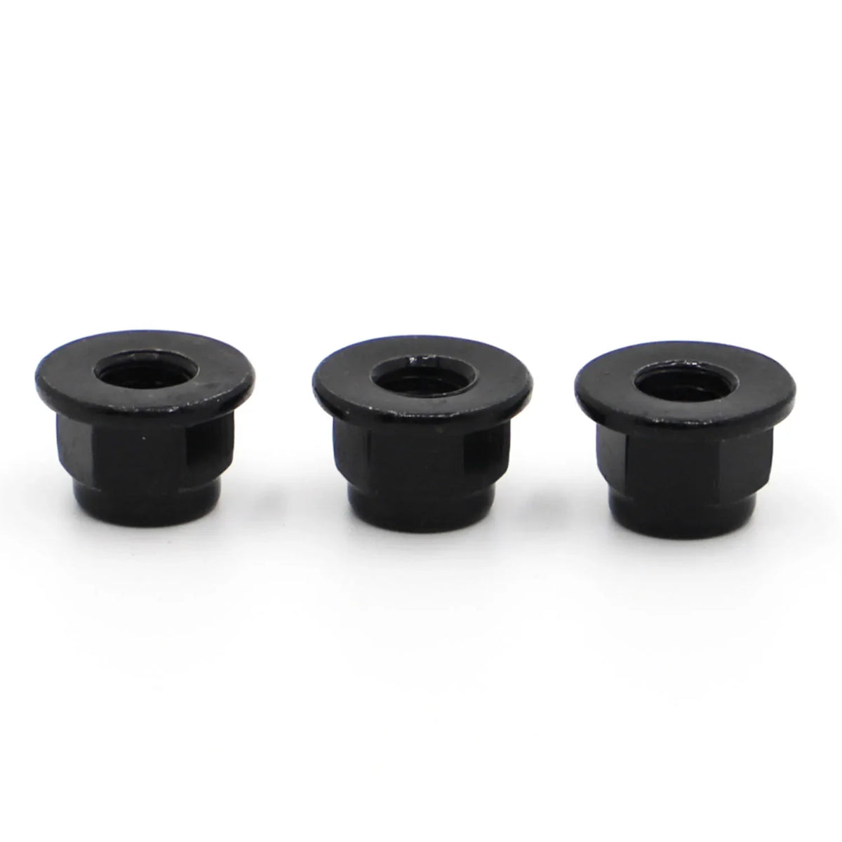 10 peças m3 m4 m5 m6 m8 preto aço carbono hex flange inserção de nylon porca de bloqueio auto-travamento — foto 5