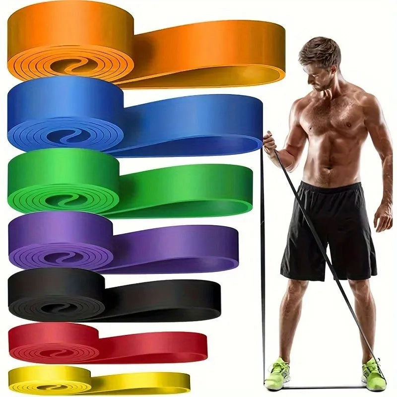 Banda de resistência resistente látex cinto elástico puxar para cima auxiliar para pilates treino fitness — foto 3