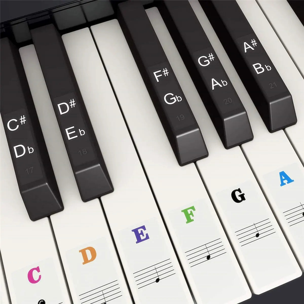Teclado Piano Adesivos para Branco e Preto Teclas Música Teclado Piano Eletrônico Nota Adesivos — foto 2