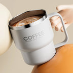 Caneca de café isolada 304 em aço inoxidável preta — foto 6