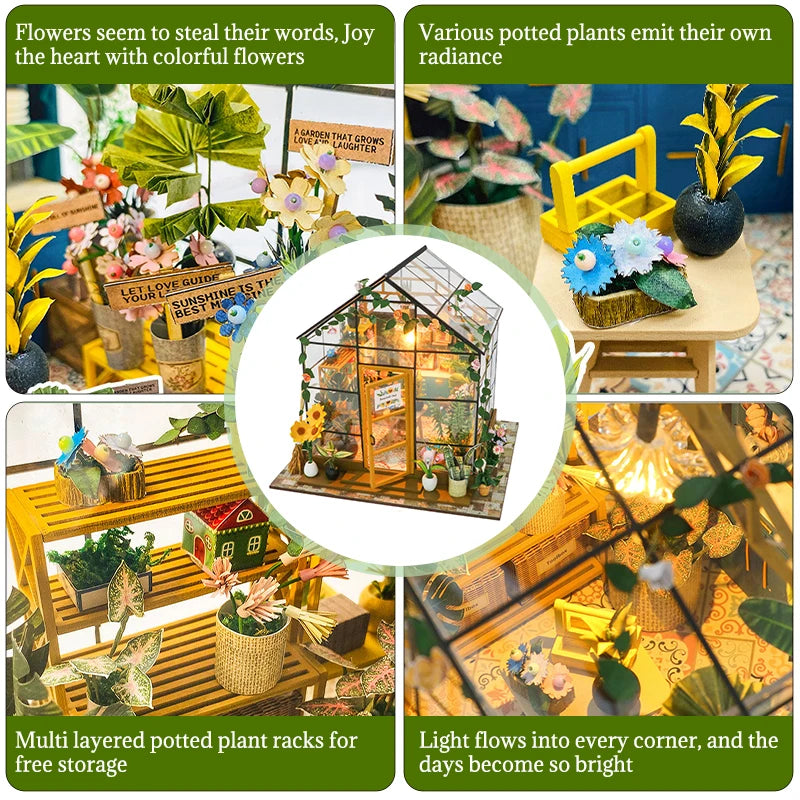 Mini DIY Flower Doll House Kit, Handmade 3D Puzzle Assembly, Brinquedos de Construção, Casa — foto 1