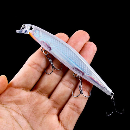 1 Unidade Isca Artificial Rígida Minnow Wobbler Crankbait Laser Suspensa Afundante 11cm 13g para Pesca — foto 2