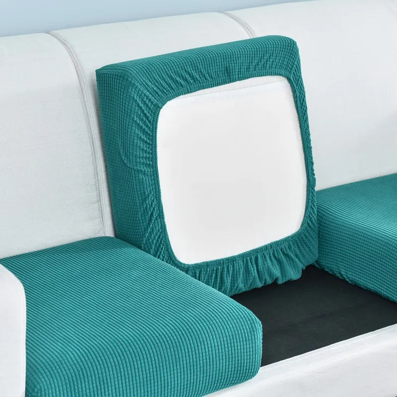 Capa de almofada de assento de sofá de lã polar capas de sofá elásticas para sala de estar pet crianças — foto 2
