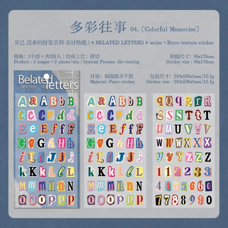 Kit de Adesivos de Letras e Números em Inglês GO 2pcs para Scrapbook Vintage — foto 5