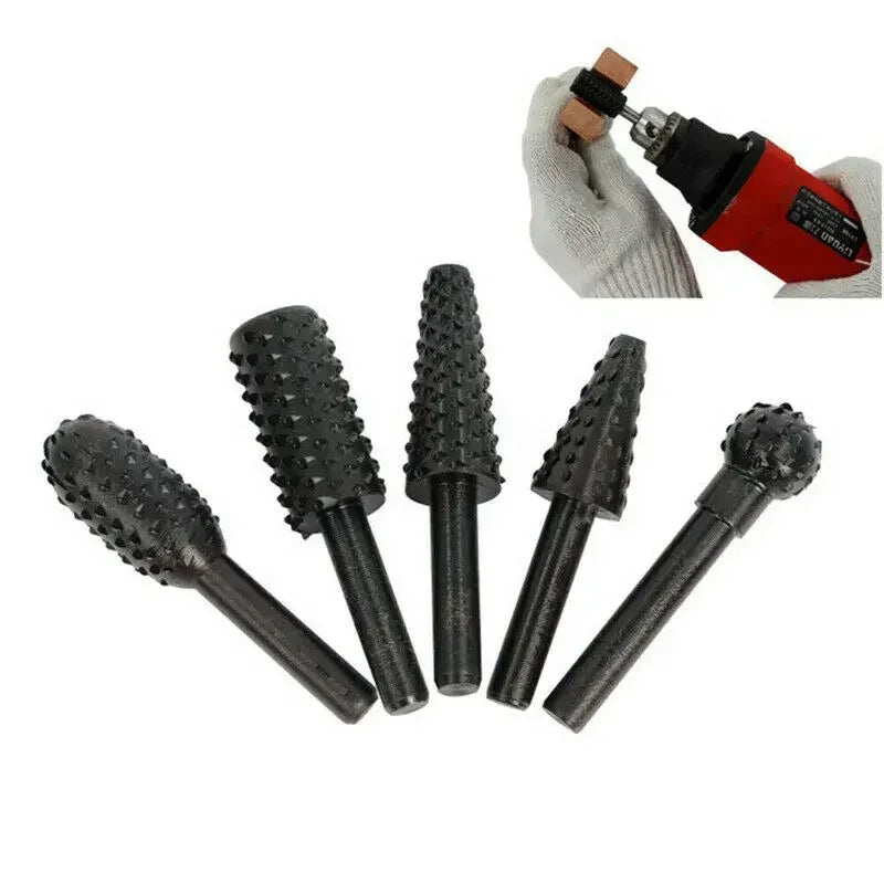 Conjunto de brocas de 1/4 '', 5 peças, ferramentas de corte para carpintaria, faca — foto 1