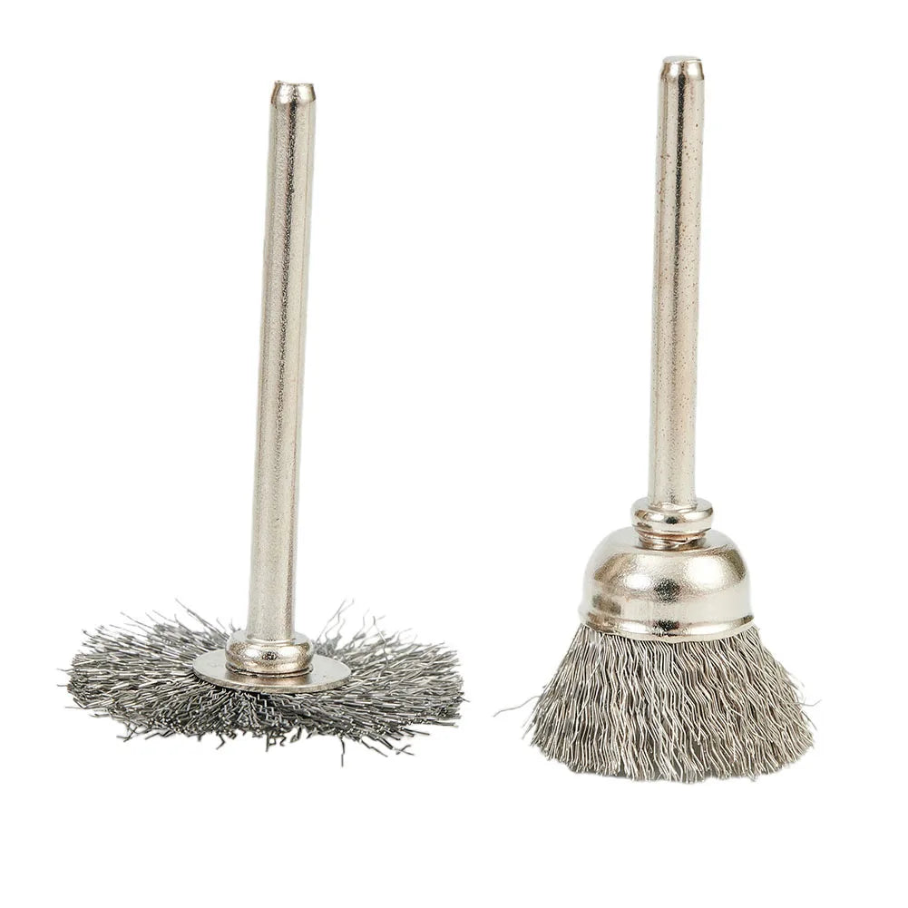 Conjunto de 9 escovas de aço para ferramenta rotativa haste 3mm — foto 1