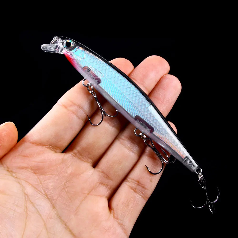 1 Unidade Isca Artificial Rígida Minnow Wobbler Crankbait Laser Suspensa Afundante 11cm 13g para Pesca — foto 3