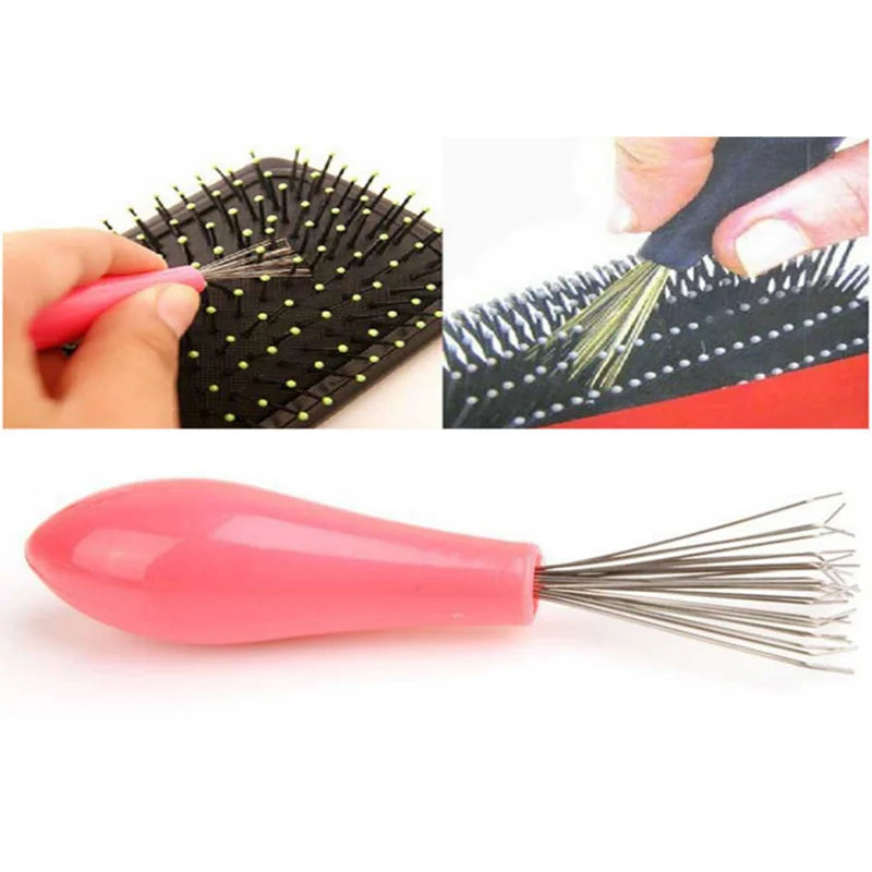 Pente de limpeza de escovas com removedor de cabelo, rosa — foto 3