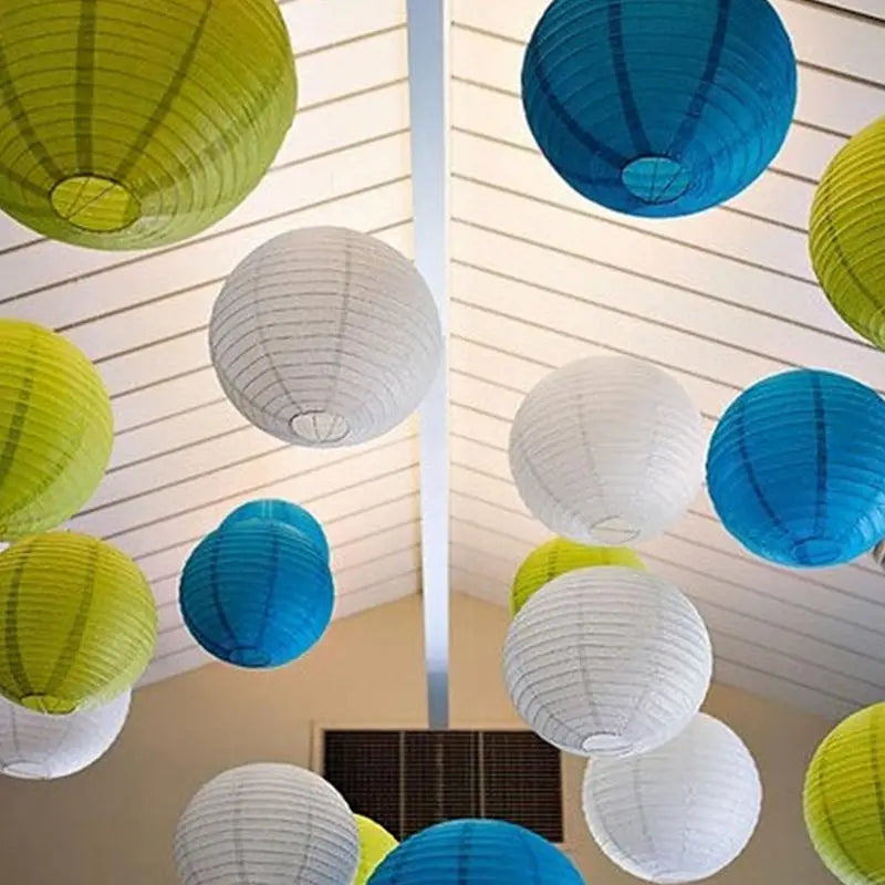 /lote ( cm) lanternas de bola de papel decorativas lanterna de papel chinesa para decoração de festa — foto 3