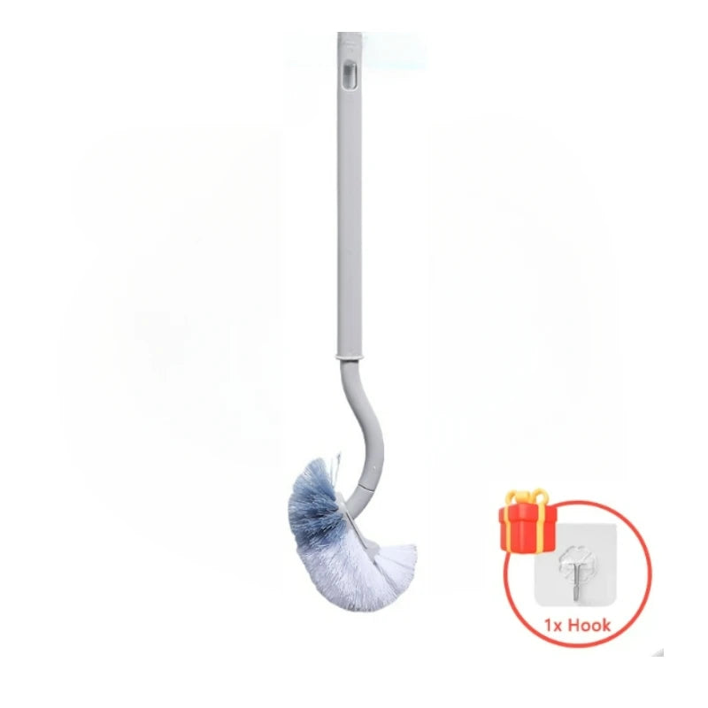 Escova de sanita em forma de S com cabo longo cinzenta 39x11 cm — foto 2