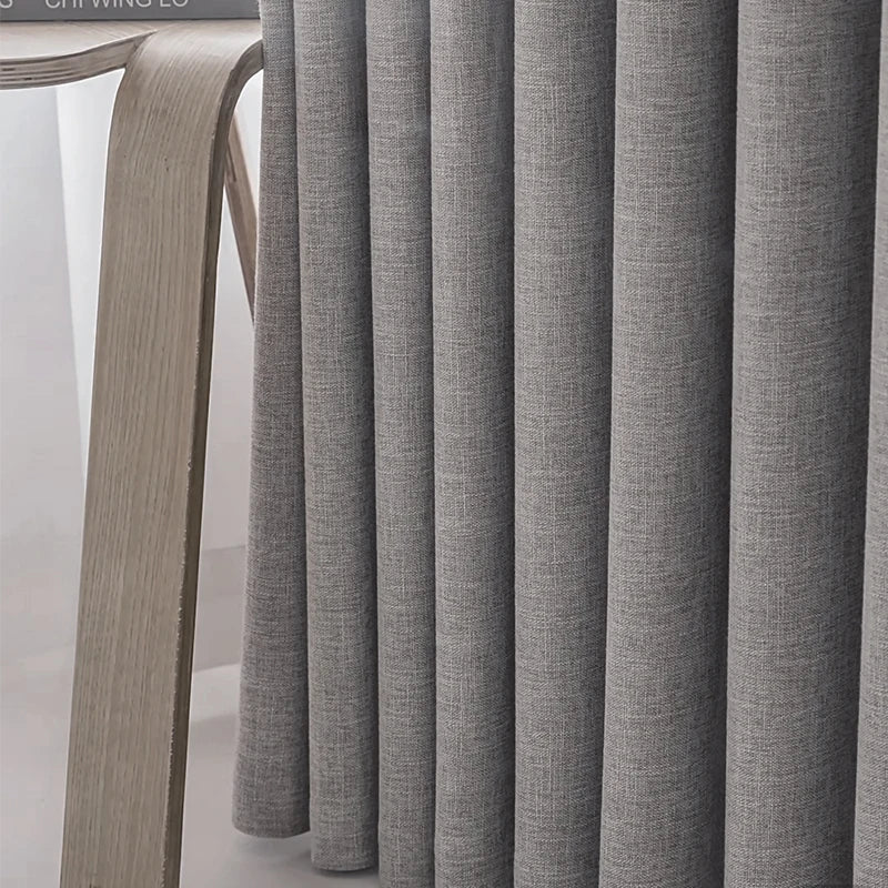 Linho cortinas blackout para sala de estar quarto alta qualidade completa sombreamento decoração luxo moderno — foto 4