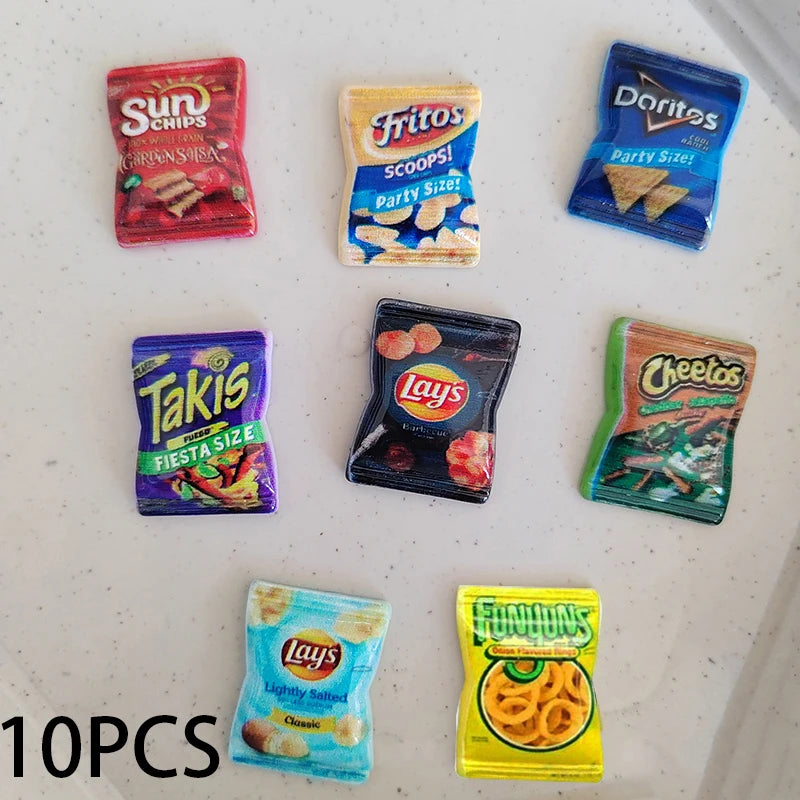 10 pçs casa de bonecas simulação batatas fritas casa de bonecas mini lanche decorações de comida casa — foto 1