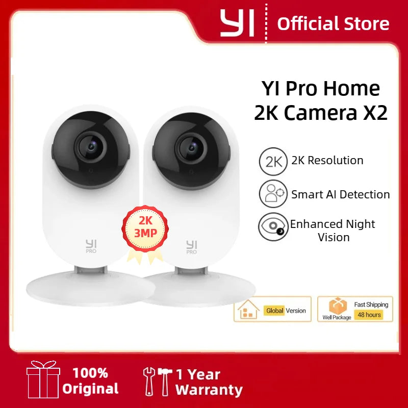 YI 2K 3MP câmaras vigilância wifi 2/4 Pacote IP Sistema de Proteção de Segurança com Visão Noturna — foto 1