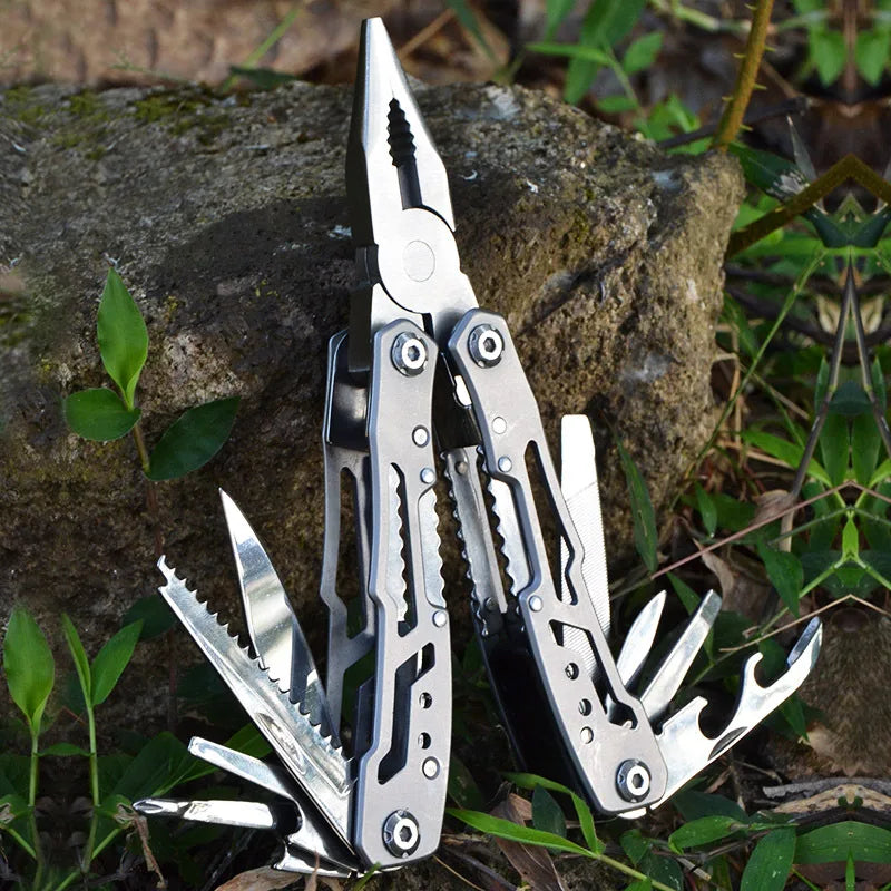 Alicate multifunções dobrável em aço inoxidável preto, 7 cm fechado — foto 2