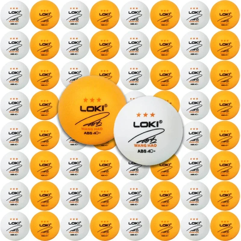 50/100 pçs bolas de sapatilhas de mesa 3 estrela 40 + novo material plástico abs bolas - 50 unidades - branco — foto 2