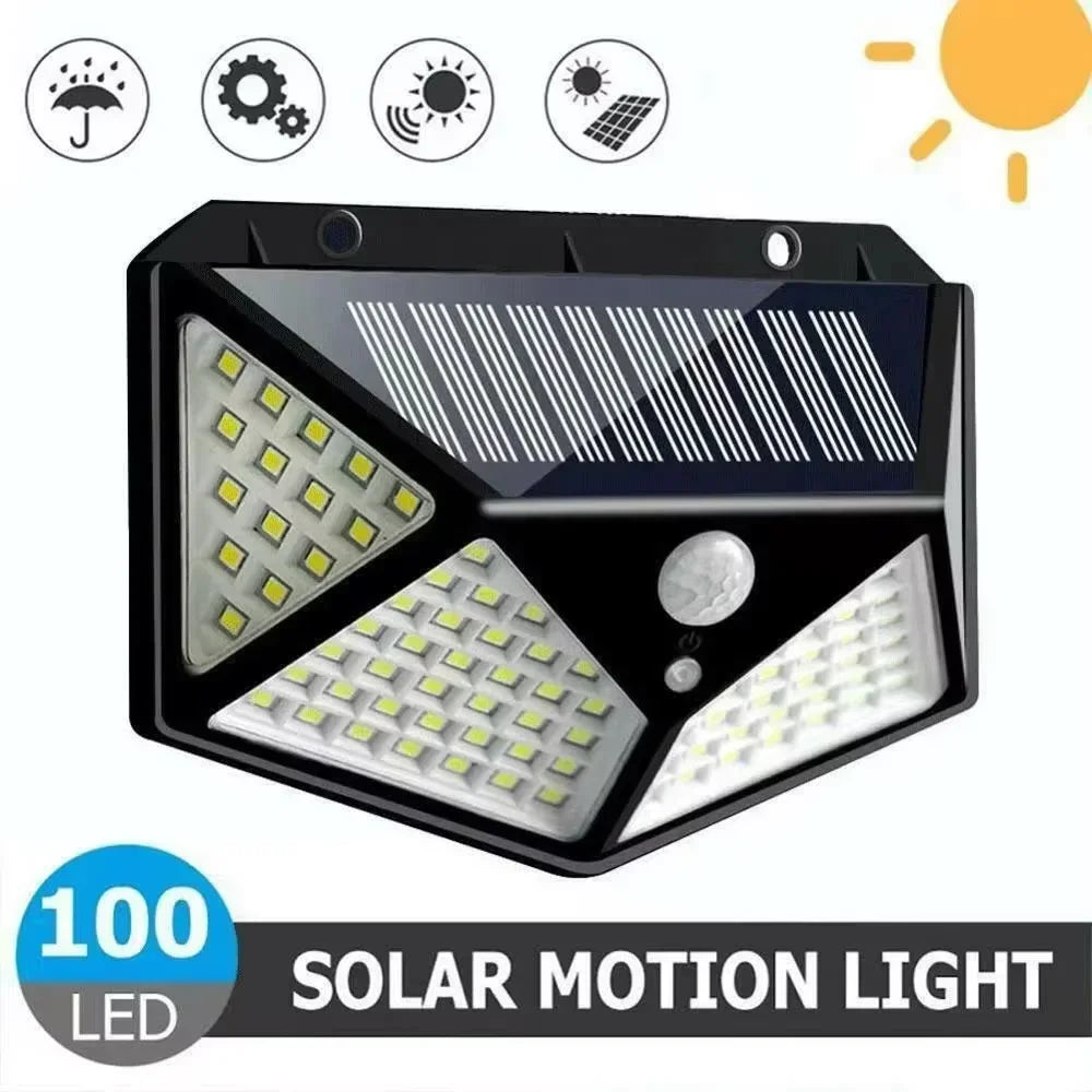 Lâmpada solar LED de exterior com sensor de movimento, 100 LEDs — foto 2