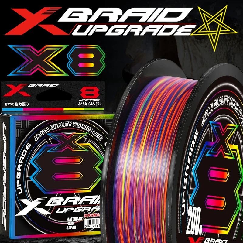 Japão Xbraid Upgrade X8 Multicolored High Stength Multifilament Line Fishing 1000M/500M/300M Super Smooth — foto 2