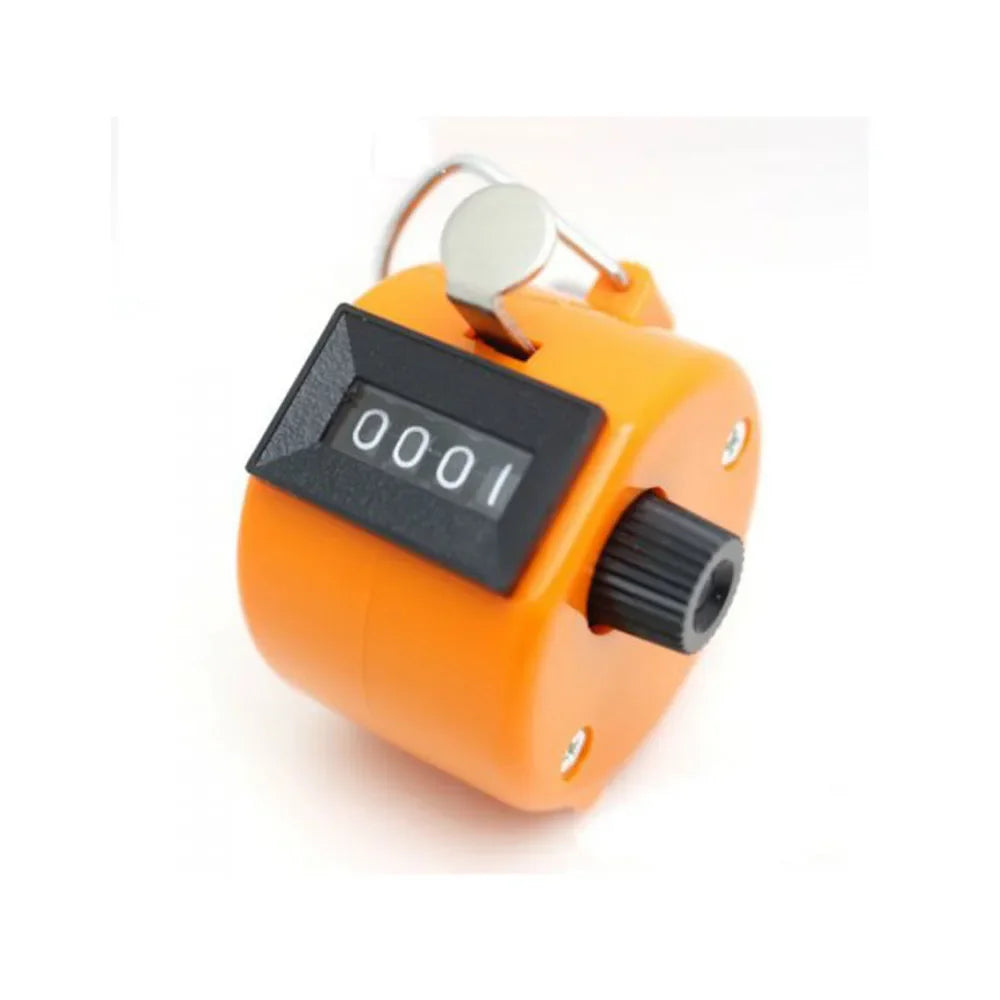 Contadores de 4 dígitos mão dedo display manual contagem clicker temporizador futebol golfe - Laranja — foto 2