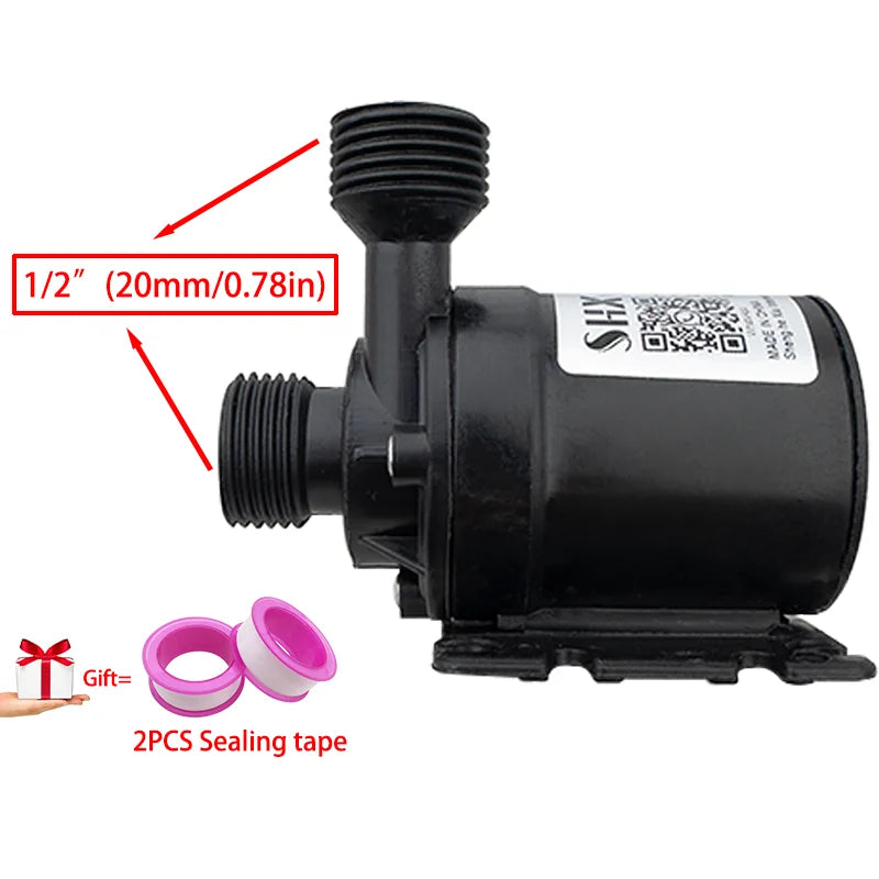 Bomba submersível silenciosa com motor sem escova, dc12v, dc24v, 1/2, 800l/h, elevador de 6m — foto 1