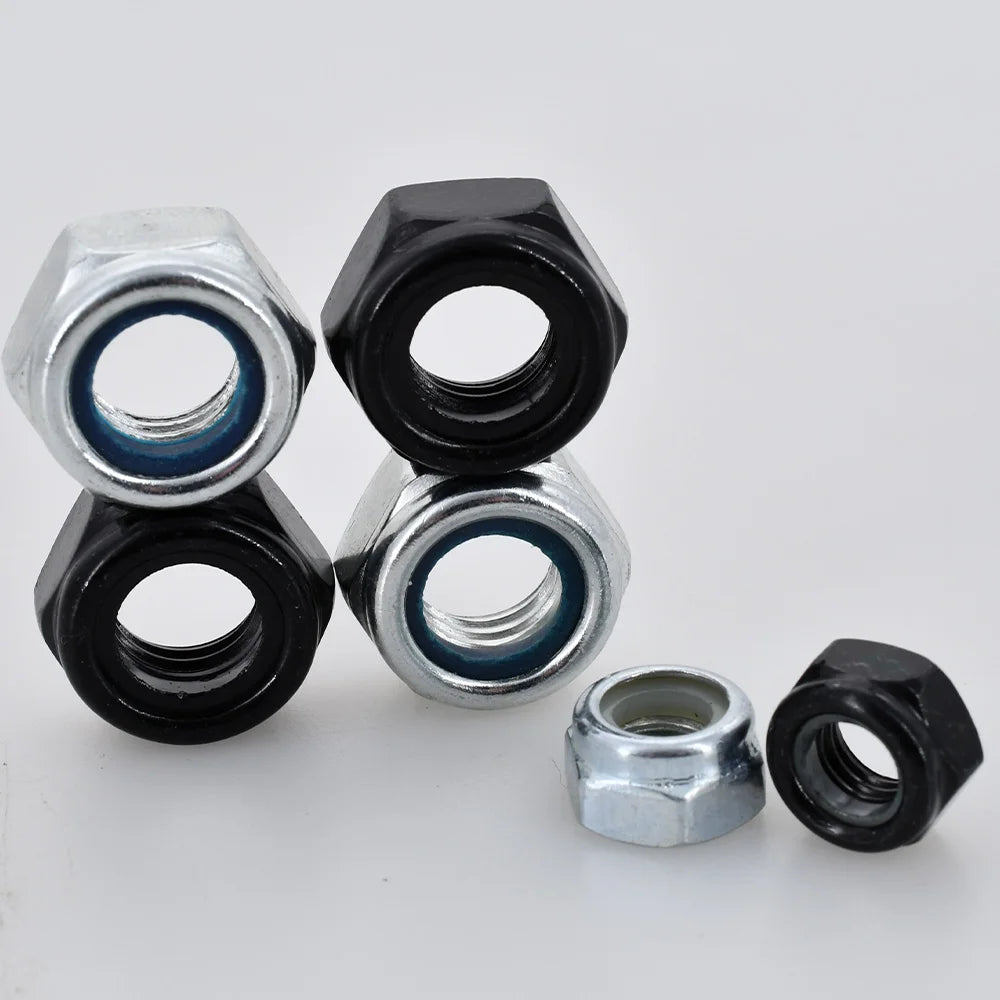 100-50 peças m2 m2.5 m3 m3.5 m4 m5 m6 m8 m10 m12 304 aço inoxidável preto zincado porca sextavada inserção — foto 2
