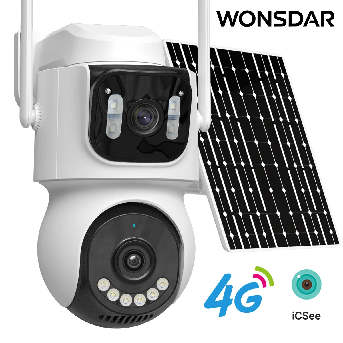 Câmara Solar 4G com Bateria, câmara IP PTZ Sem Fio para Exterior com Gravação 24/7, Rastreamento Automático — foto 1