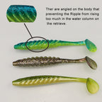 Iscas de Pesca Ripple Shad 100mm 125mm 70mm Isca Artificial Macia SwimBait - CA116DC 70mm 12 unidades — foto 4