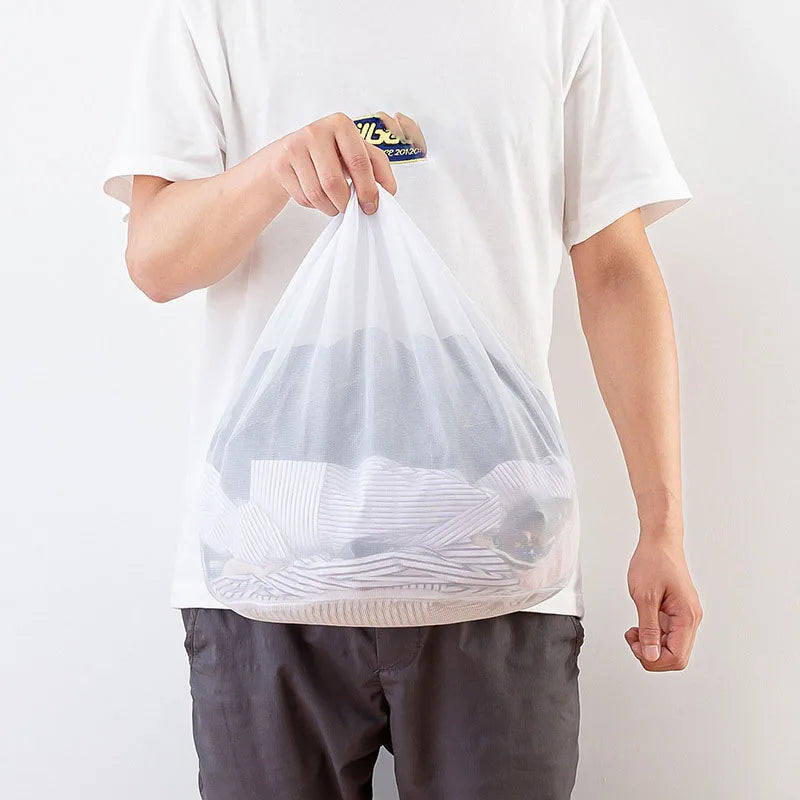 Tamanho grande saco de lavanderia lavagem malha organizador net sujo sutiã meias roupa interior - M 40x50cm — foto 2