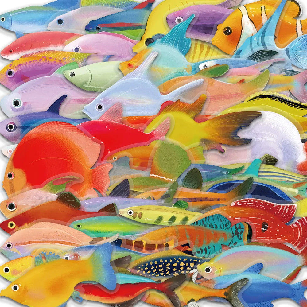 Conjunto de 50 autocolantes transparentes motivo peixe — foto 2