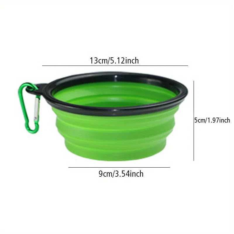 Tigela dobrável para cães, tigela portátil para viagem, comida para cães - Verde — foto 2