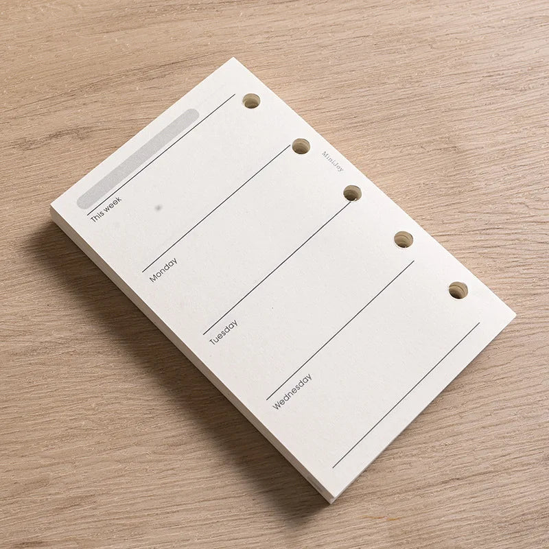 M5/a8 folha solta caderno recarga espiral pasta página interna semanal mensal para fazer linha ponto grade — foto 2
