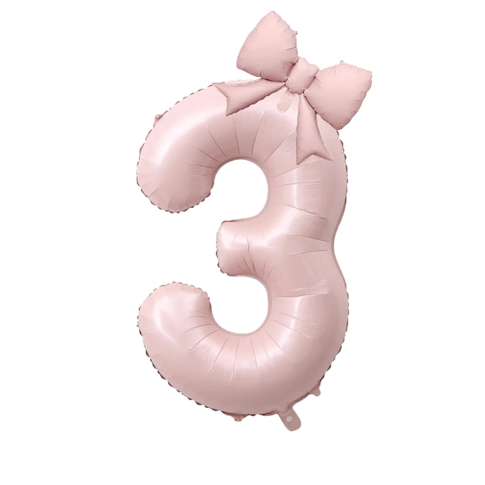 Balões de Número de Aniversário de 40 Polegadas, Novos Balões de Princesa Rosa com Laço para Meninas — foto 5