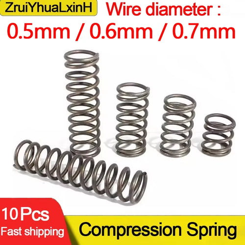 10 Peças/Lote Mola de Compressão Micro Pequena 0.5mm/0.6mm/0.7mm OD 4-12mm - 0,5 mm 10mm (10 unidades) 9mm — foto 1