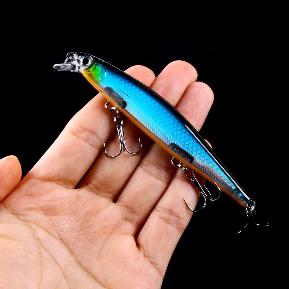 1 Unidade Isca Artificial Rígida Minnow Wobbler Crankbait Laser Suspensa Afundante 11cm 13g para Pesca — foto 4