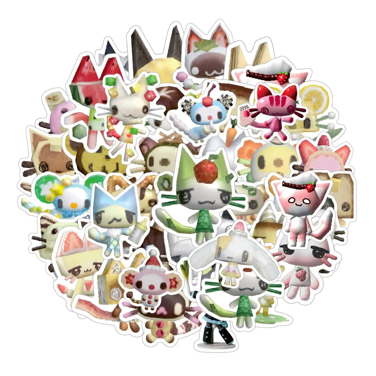 50 pçs dos desenhos animados kawaii inoue toro engraçado bonito gato graffiti adesivo decorativo scrapbook — foto 1