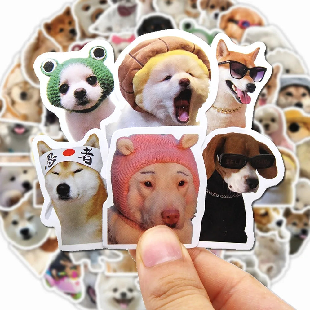 10/100/1000 pçs engraçado cão adesivos dos desenhos animados bonito decalques brinquedo guitarra telefone — foto 2