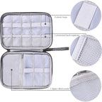 Impermeável Electronics Storage Bag, Bolsa de transporte, Travel Bag, Universal Cable Organizer - Cinzento — foto 5