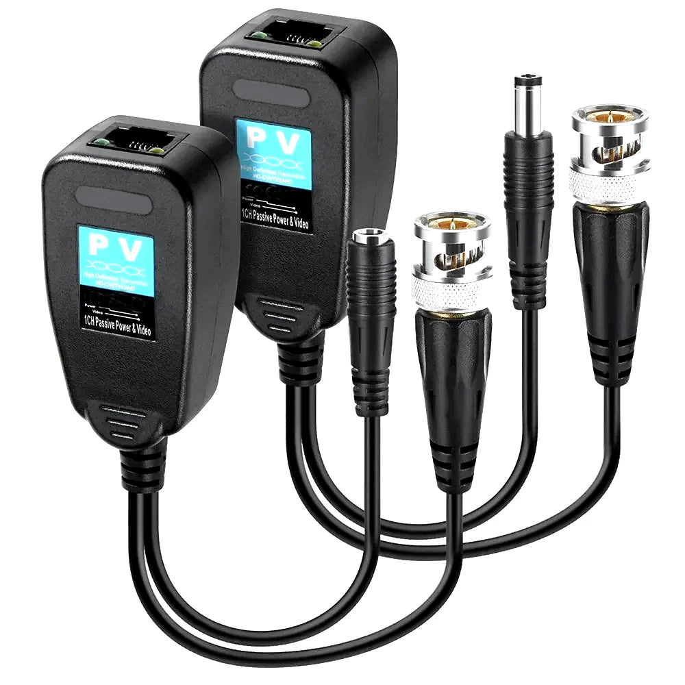 Balun passivo de 1ch rj45, transceptor de vídeo cctv coaxial bnc para hdcvi hdtvi ahd — foto 1