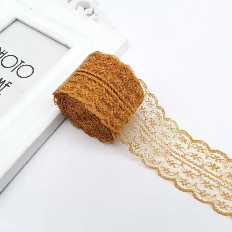4.5cm fita de renda 10 metros/rolo branco preto rosa vermelho azul verde roxo bege laranja amarelo borgonha — foto 1