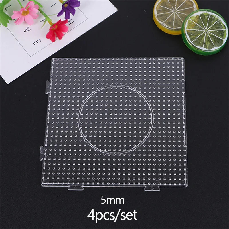 4 pçs 2.6mm/5mm contas de fusível transparente grande quadrado pegboards placas de contas de engomar diy — foto 1