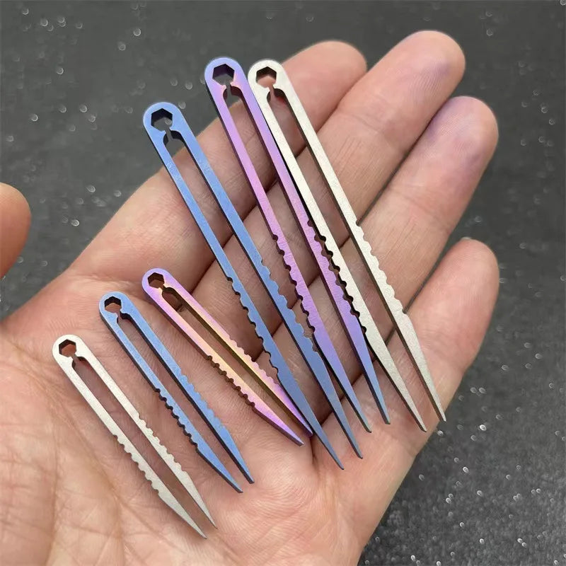 Pinça de Titânio TC4 para Fixação e Manuseio, Gadget EDC Multiuso Profissional para Acampamento - S rosa — foto 2