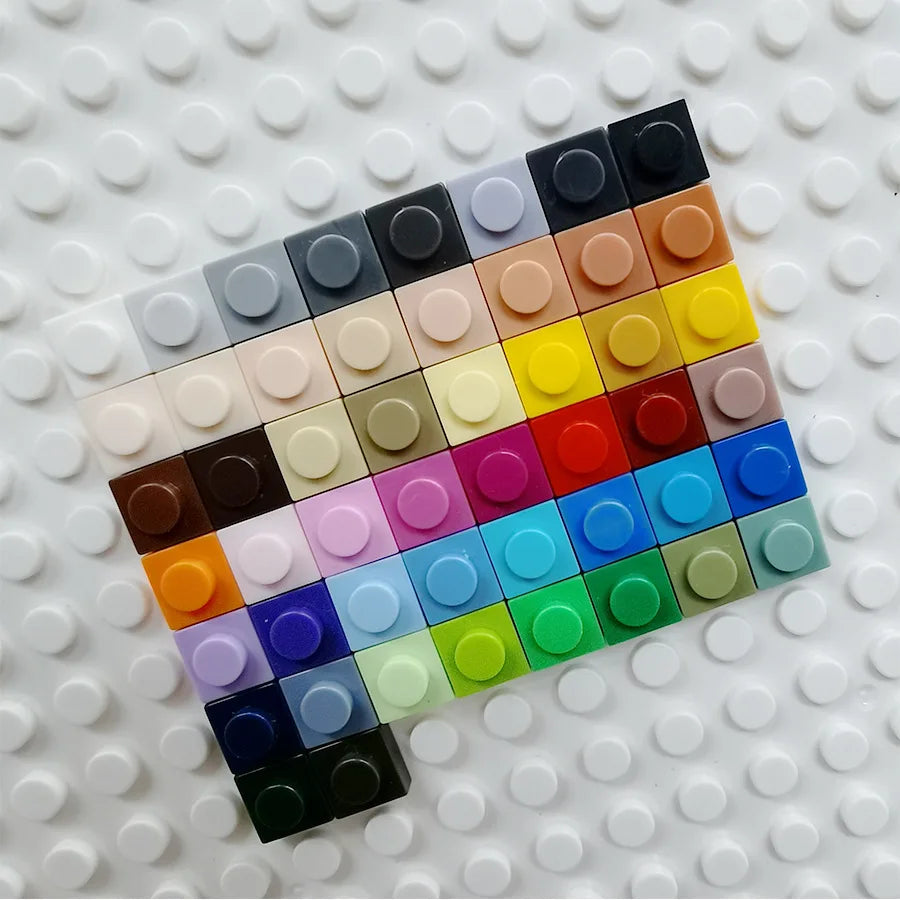 500 pçs/100 pçs diy pixel art blocos de construção 1x1 tijolos quadrados em massa compatível com 3024 figuras — foto 2