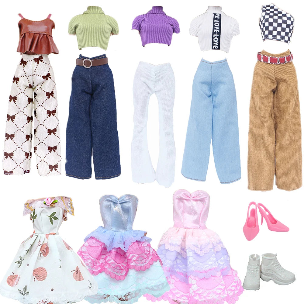 Roupas Modernas para Bonecas de 11, 8'' (30cm) - Conjunto de Vestido Mini com Sapatos de Salto Alto — foto 2